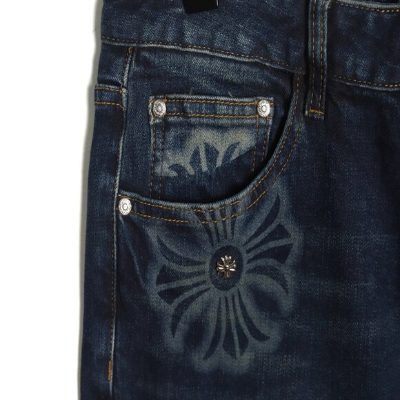 Chrome Hearts Cross Denim Pants Blue - Picture 4 of 7
